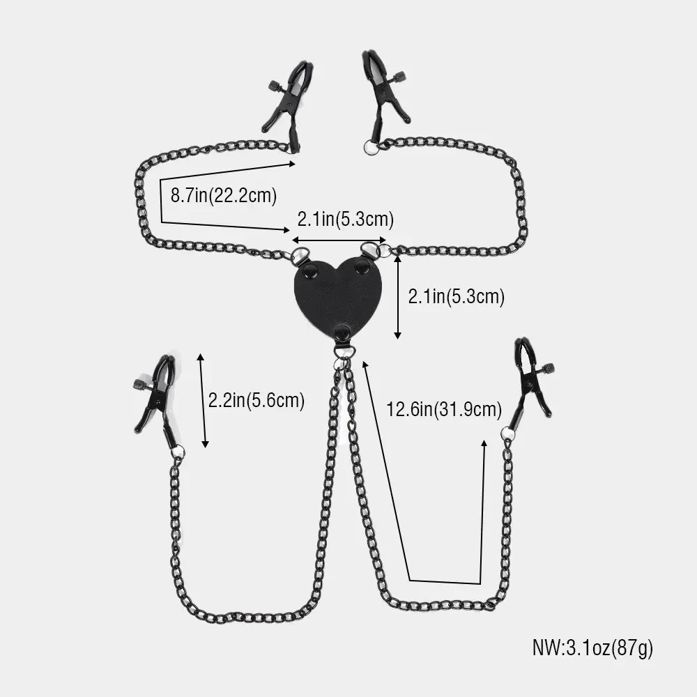 accesorio fetichista pezones con cadenas