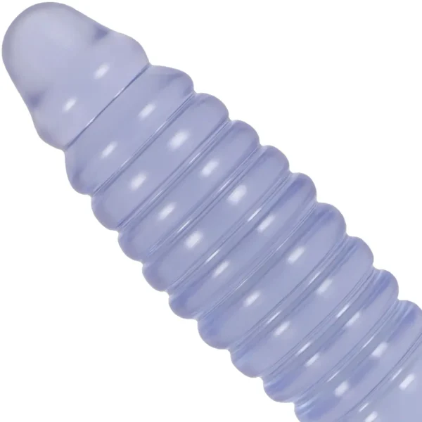 anal plug espiral silicona transparente azul