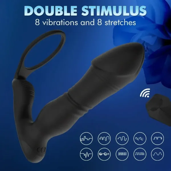 anillo pene silicona con vibración prostática