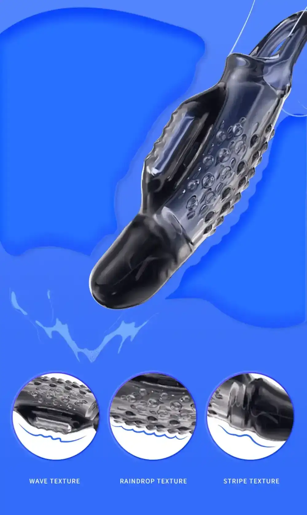 anillo pene silicona texturizado vibrante