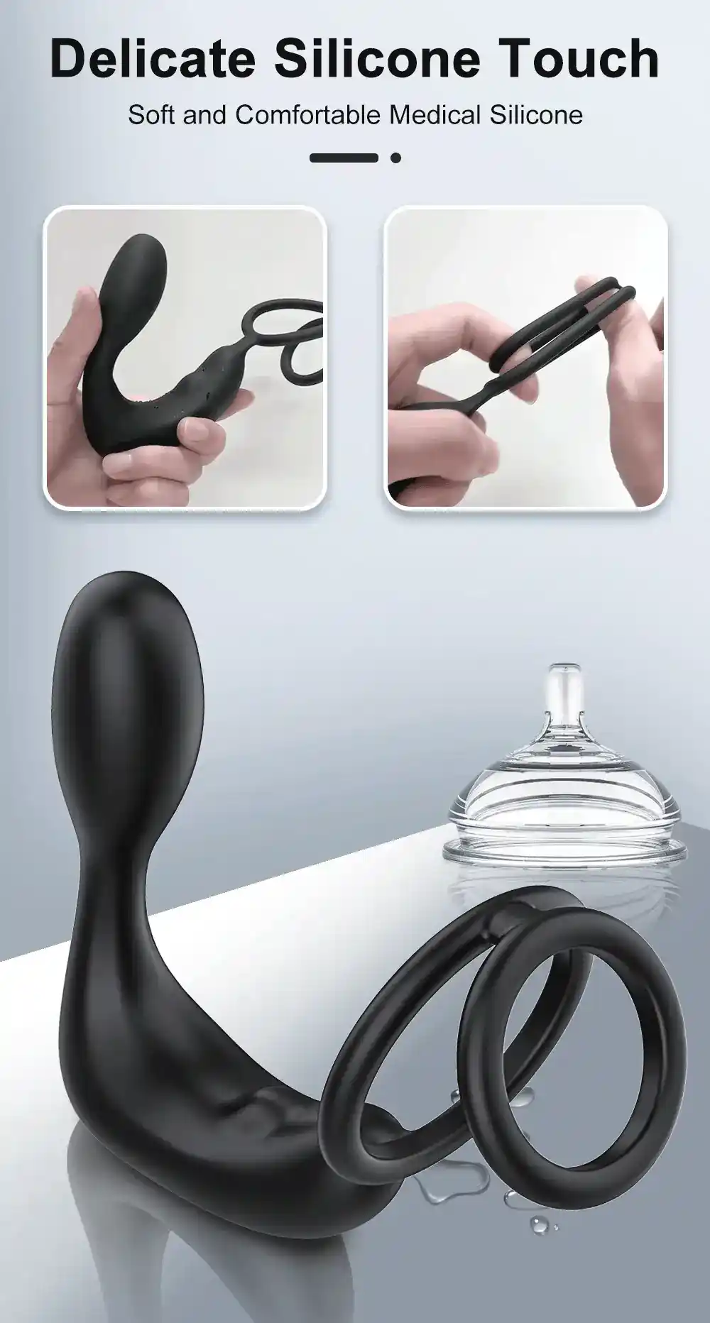 anillo pene vibrador prostatico silicona