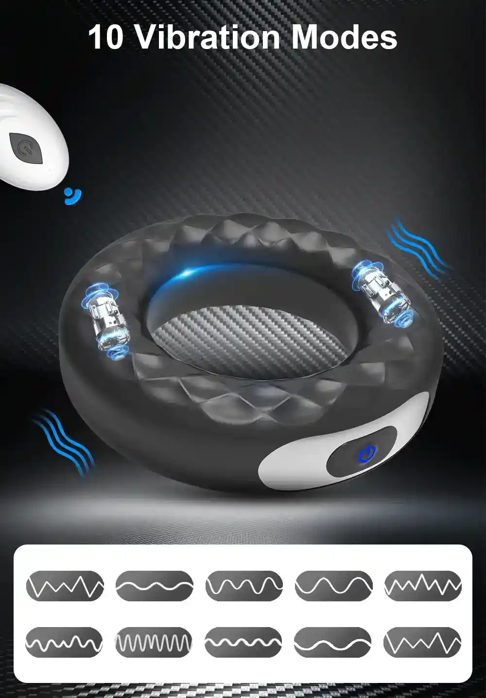 anillo peneano con vibracion recargable