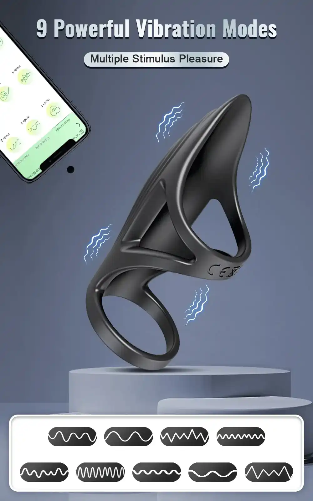 anillo peneano silicona medica control remoto