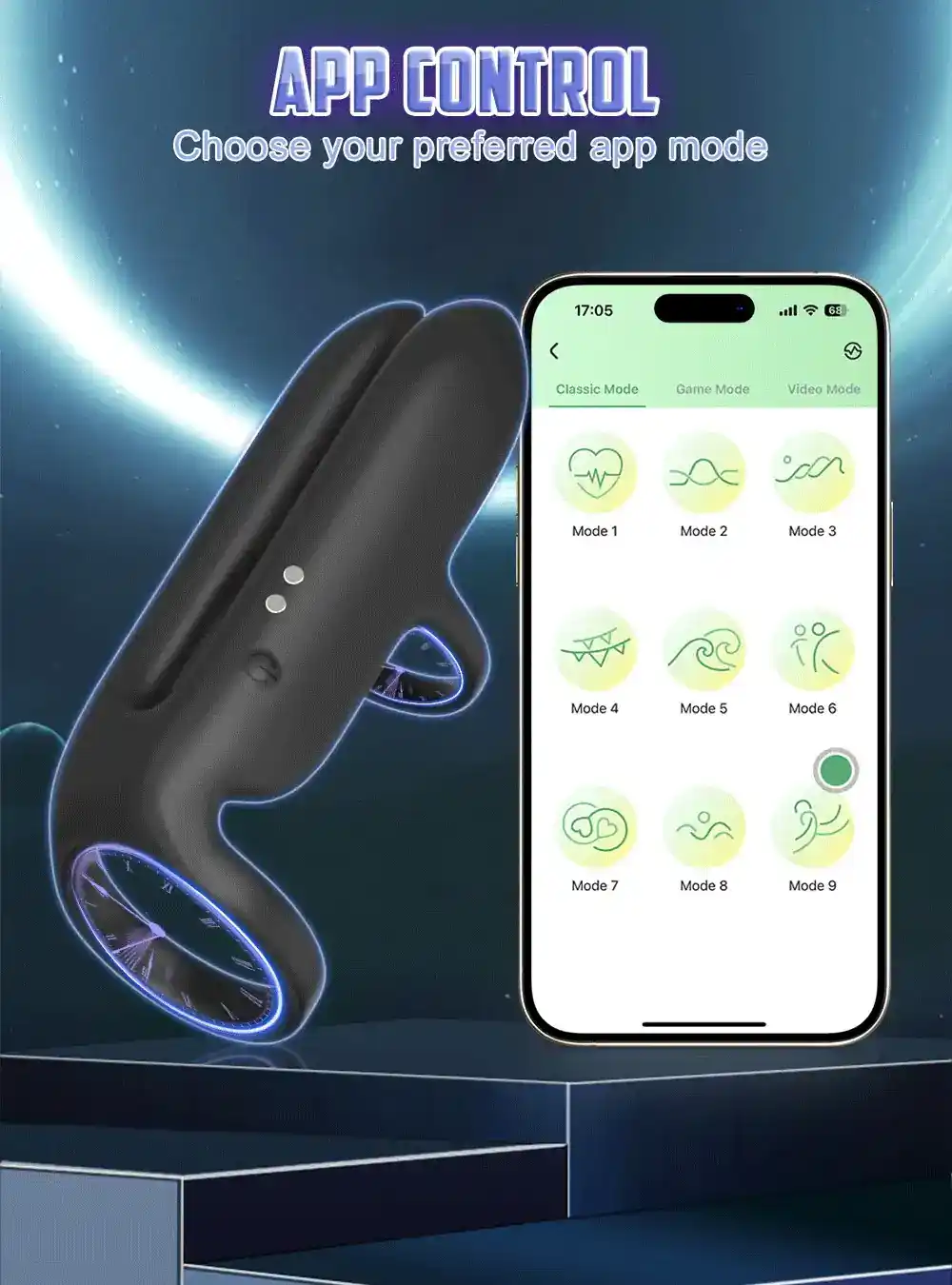 anillo vibrador bluetooth para hombres