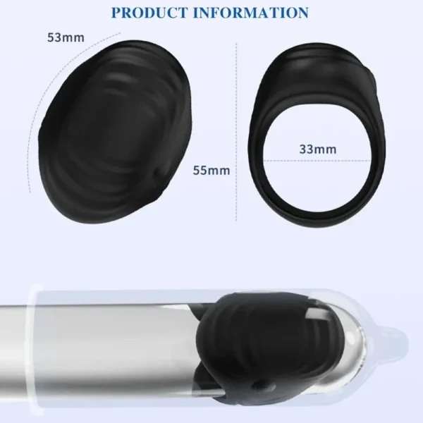 anillo vibrador con control remoto negro