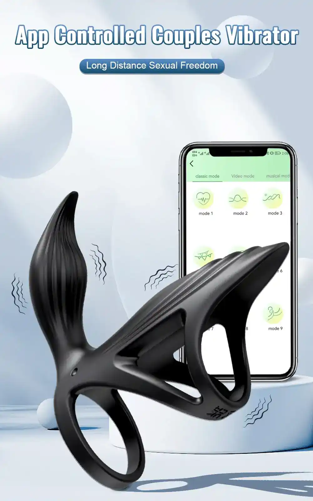 anillo vibrador con modos multiples