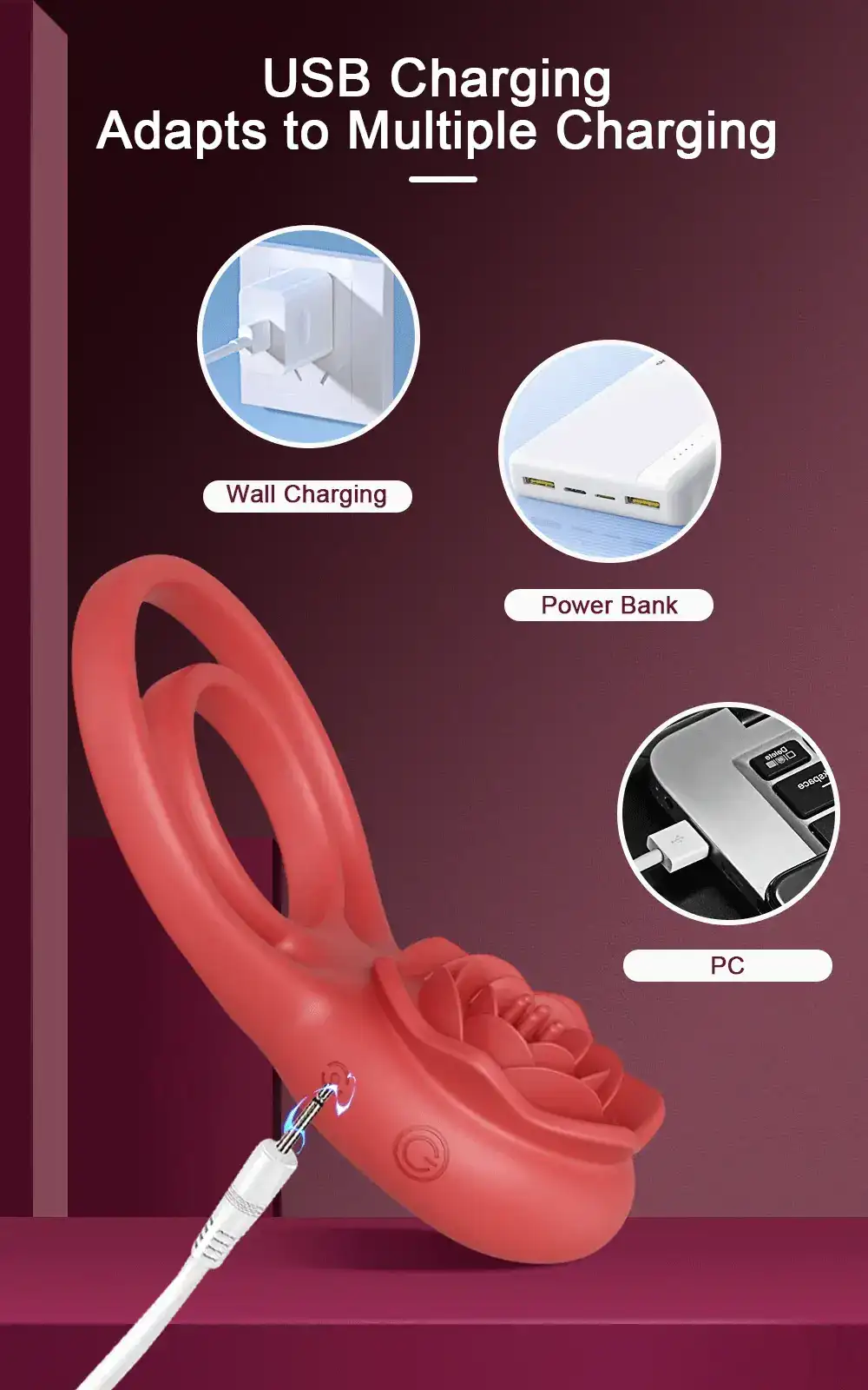 anillo vibrador con nueve frecuencias