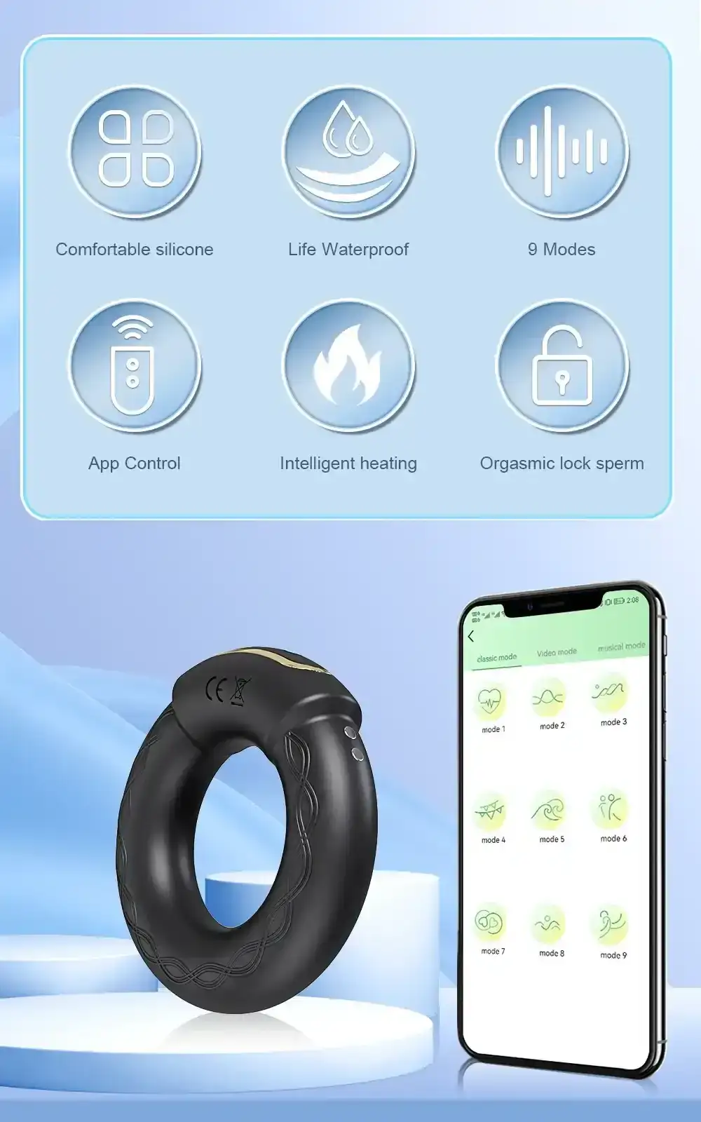 anillo vibrador para hombre ajustable