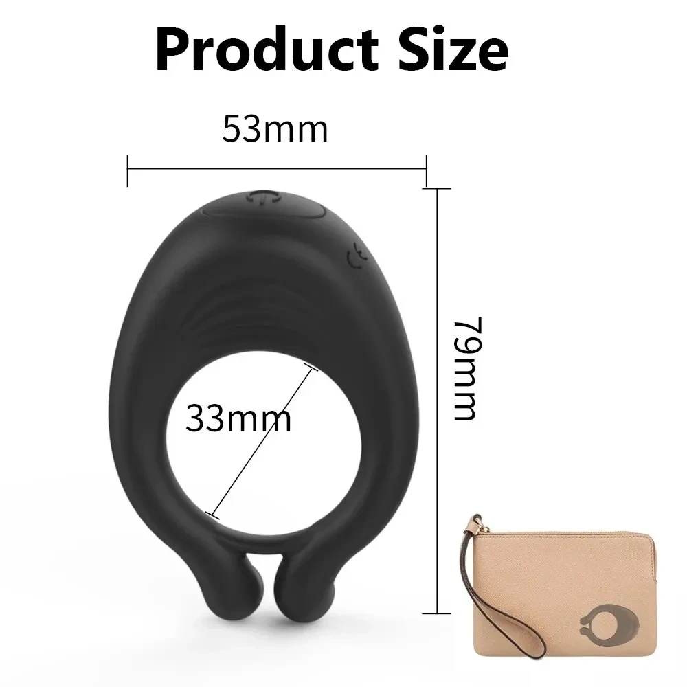 anillo vibrador pene negro reutilizable