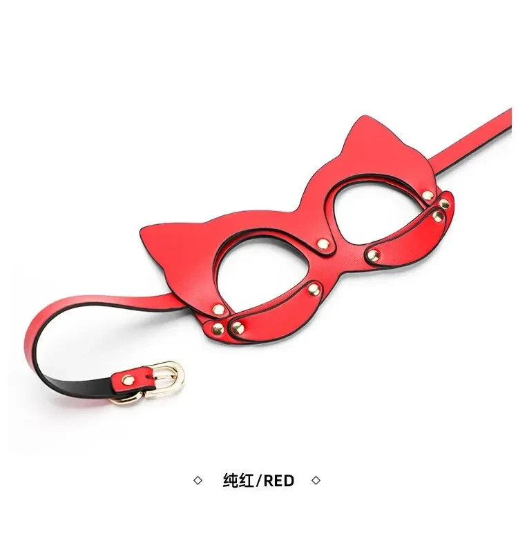 antifaz gato cuero pu ajustable