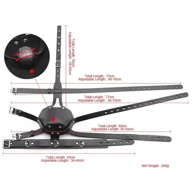 arnes ajustable con gag de bola