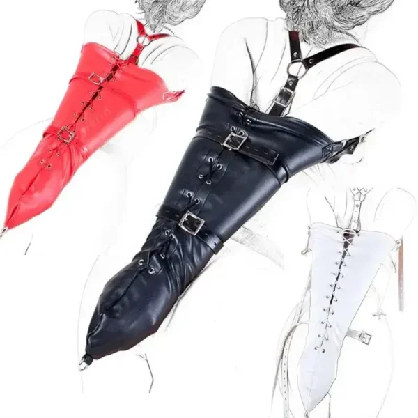 ataduras de cuero pu rojo para sumision