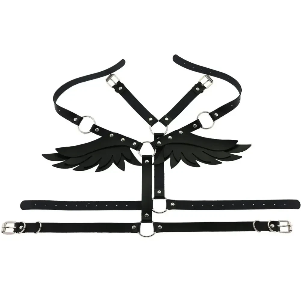 body harness ajustable cuero fetichista