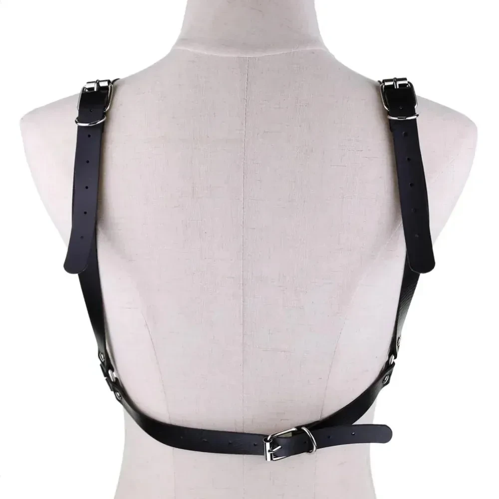 body harness fetichista de cuero ajustable