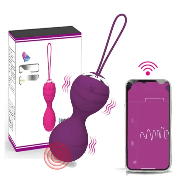 bolas kegel silicona grado médico púrpura