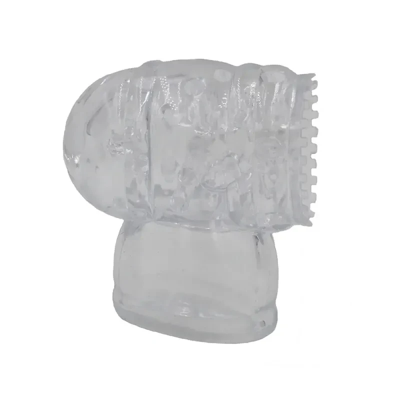 cabezal vibrador silicona transparente hombre