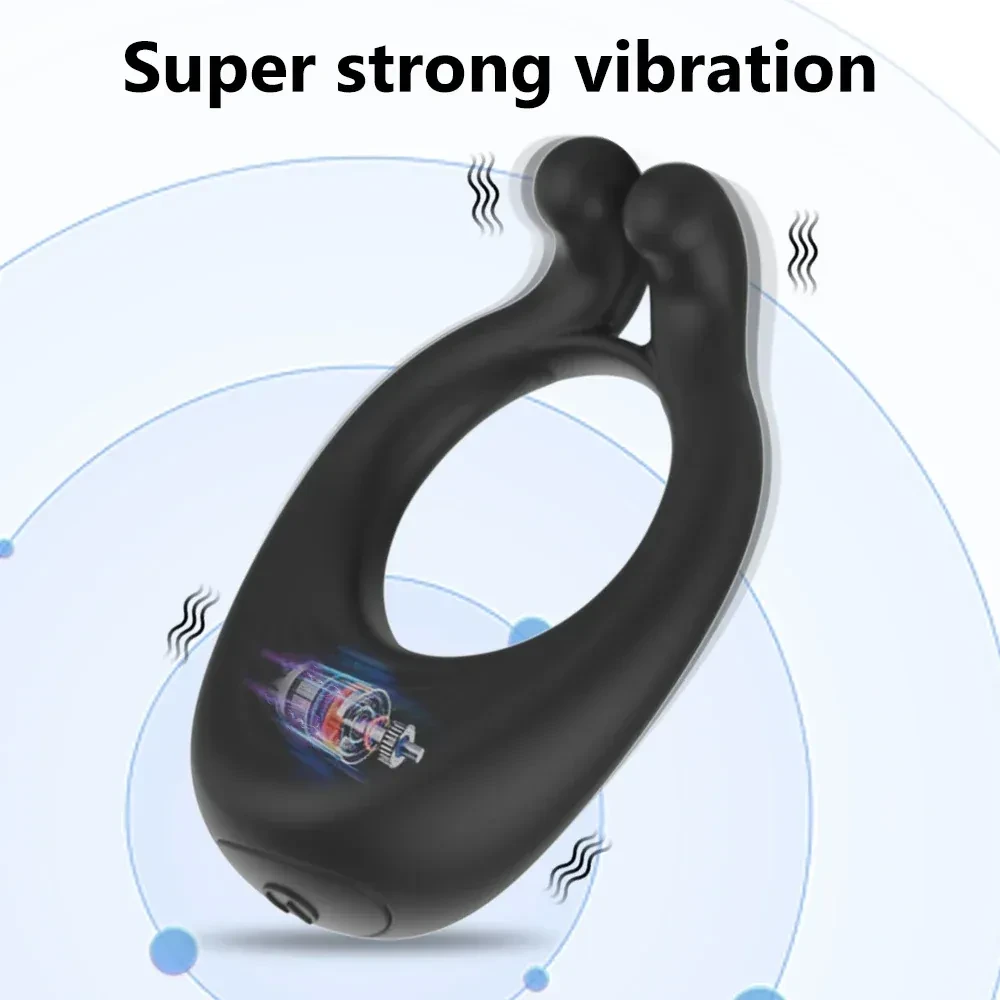 cockring vibrador silicona abs morado