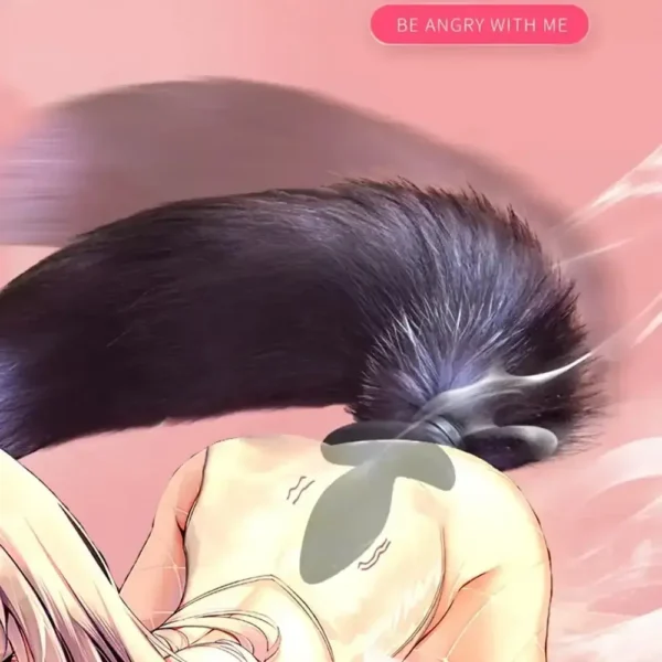 cola de zorro azul para plug anal
