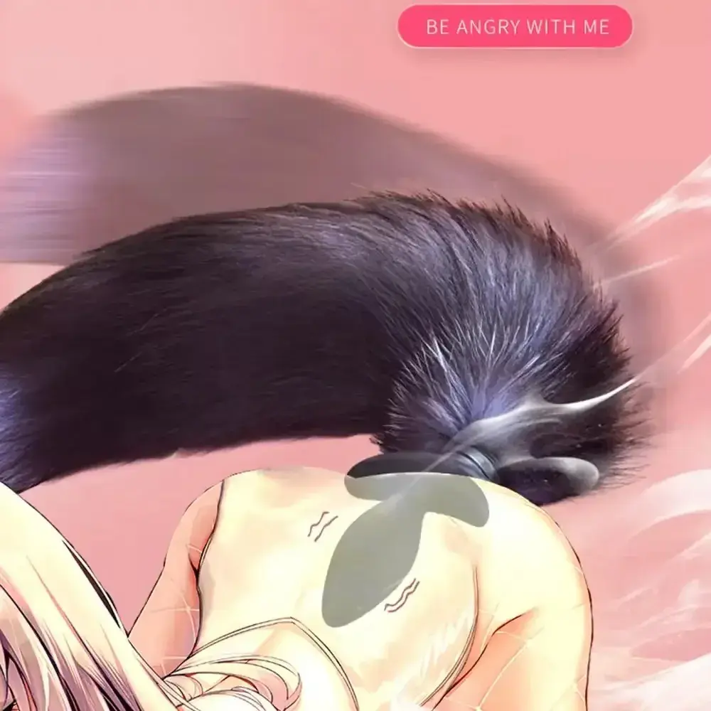 cola de zorro azul para plug anal