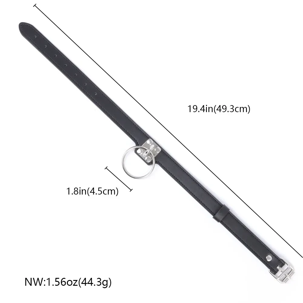 collar sumisa cuero pu con o ring