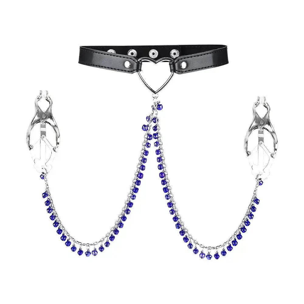 collar sumision cuero morado rojo