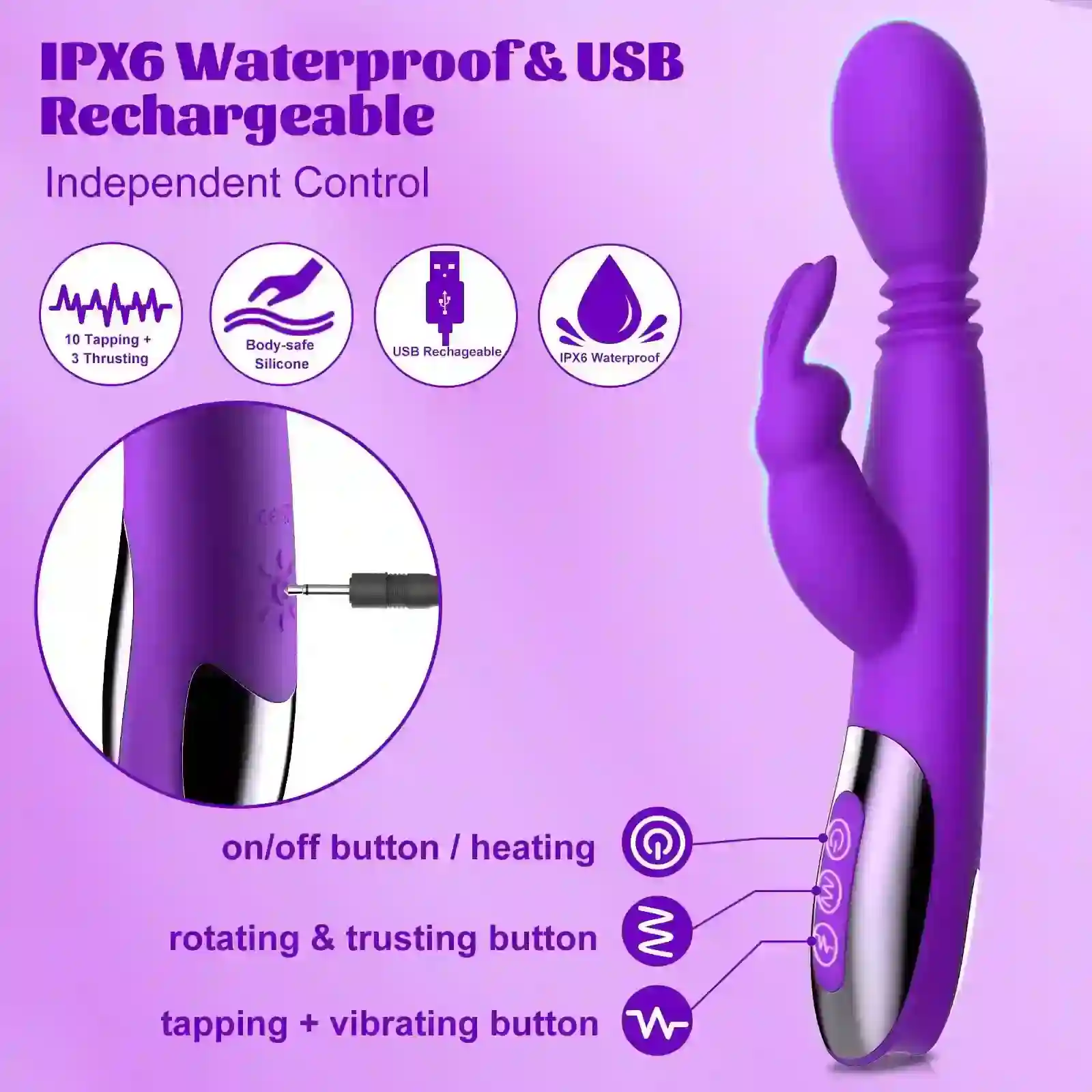 conejo vibrador con rotacion intensa