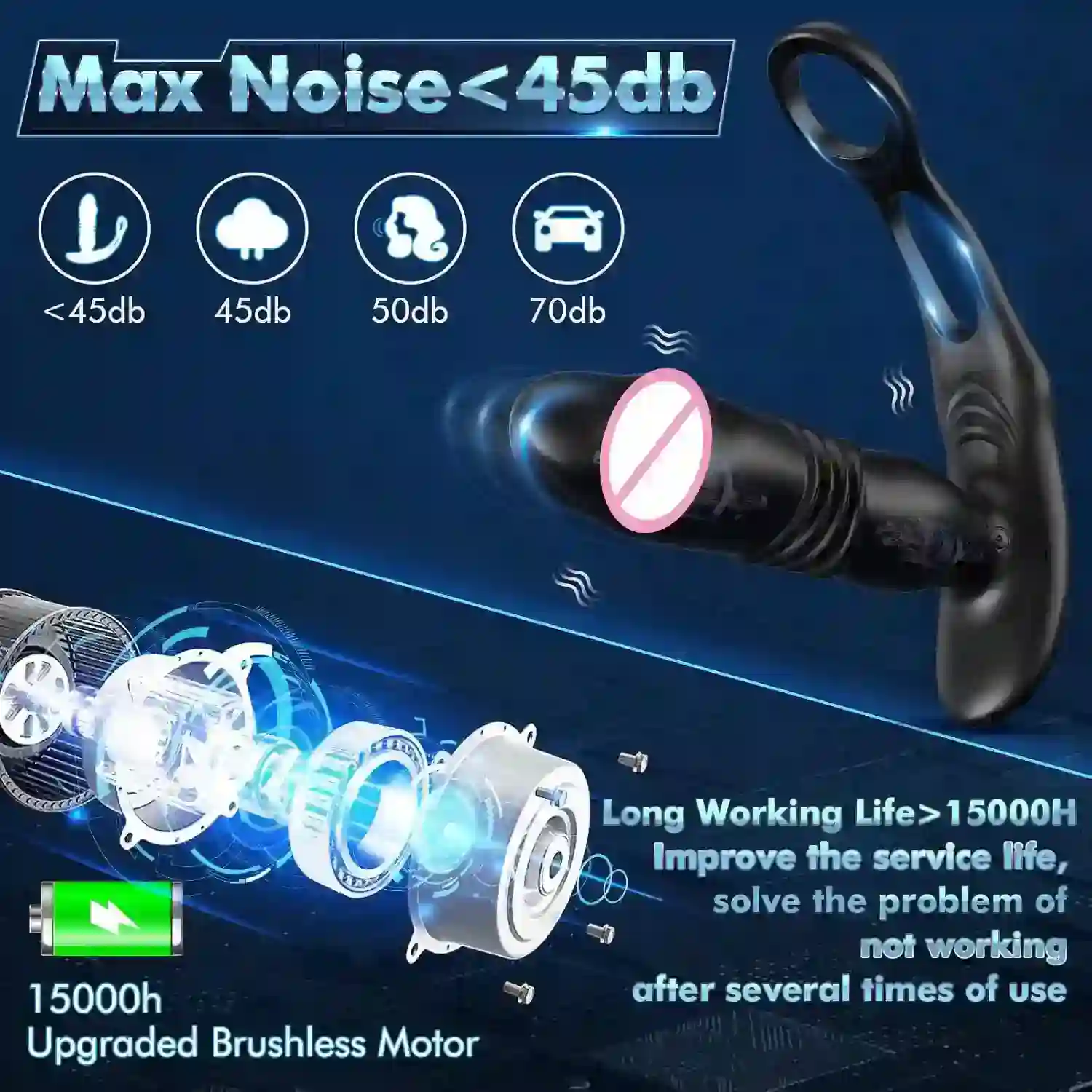 consolador anal con anillo de silicona