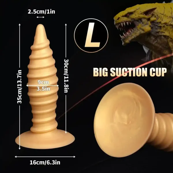 consolador anal espiral de silicona médica