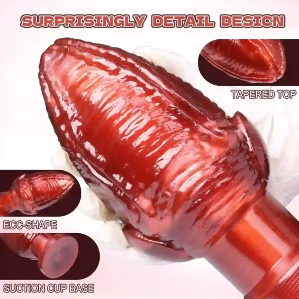 consolador anal rosa texturizado pino