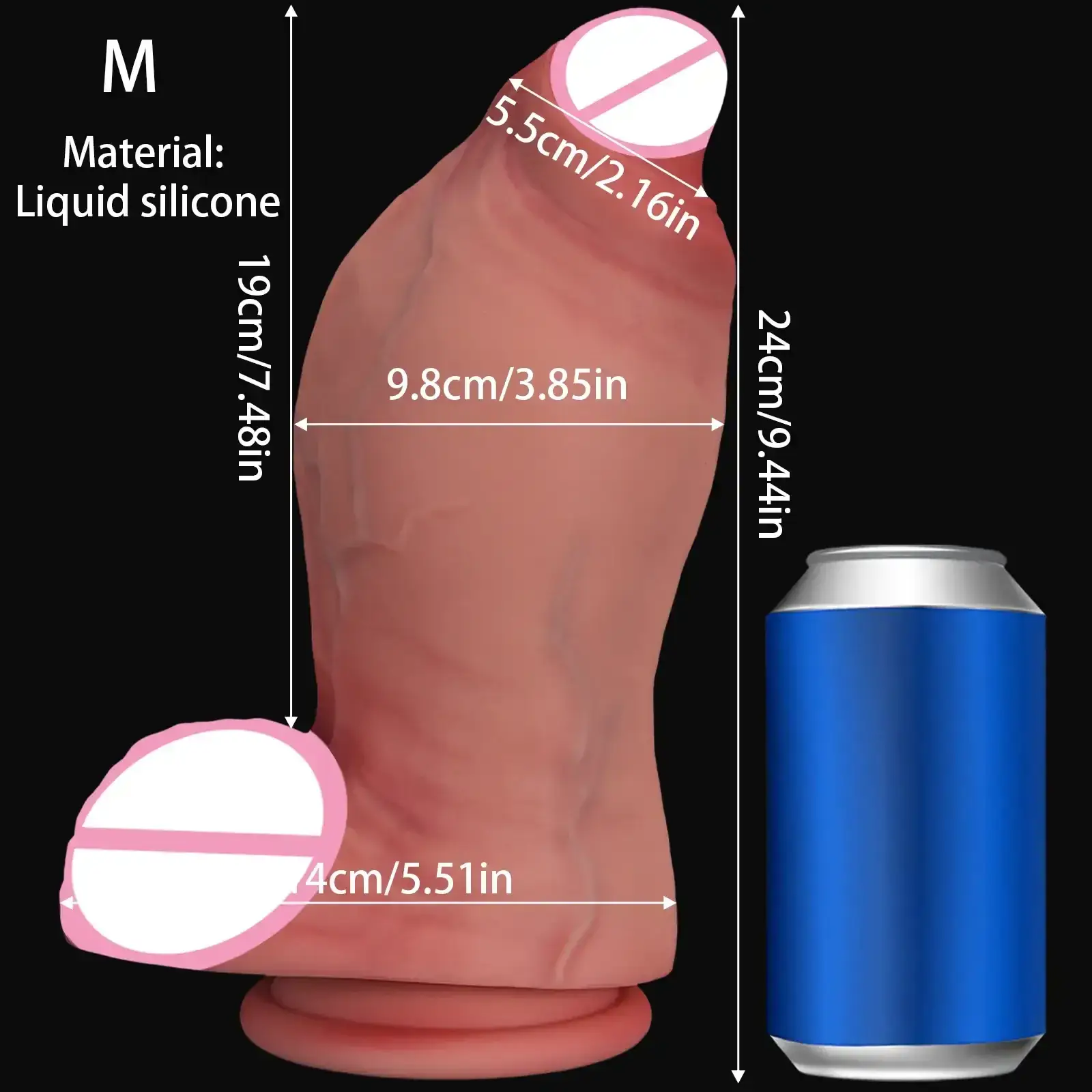 consolador realista con nudo pronunciado