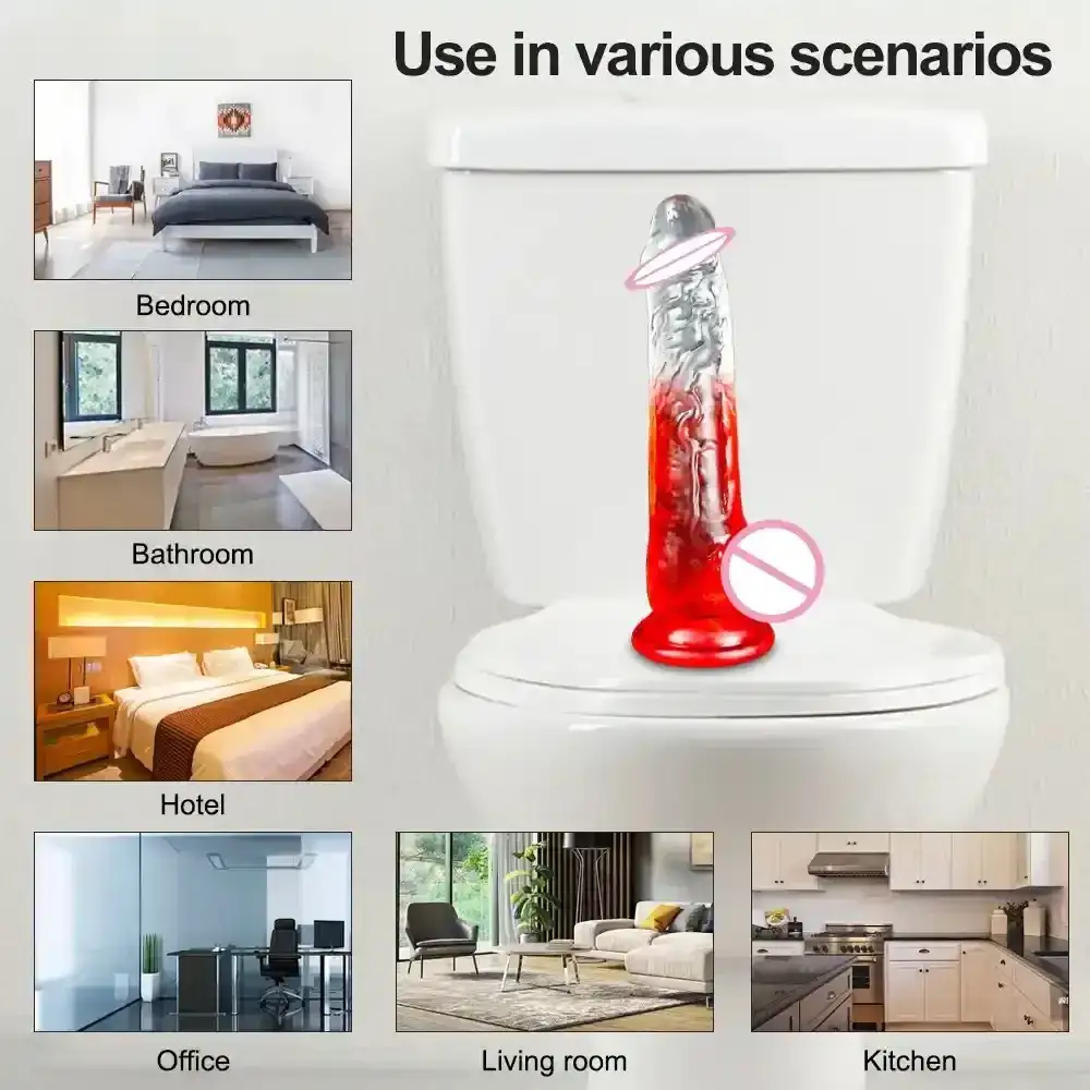 consolador realista con ventosa para baño