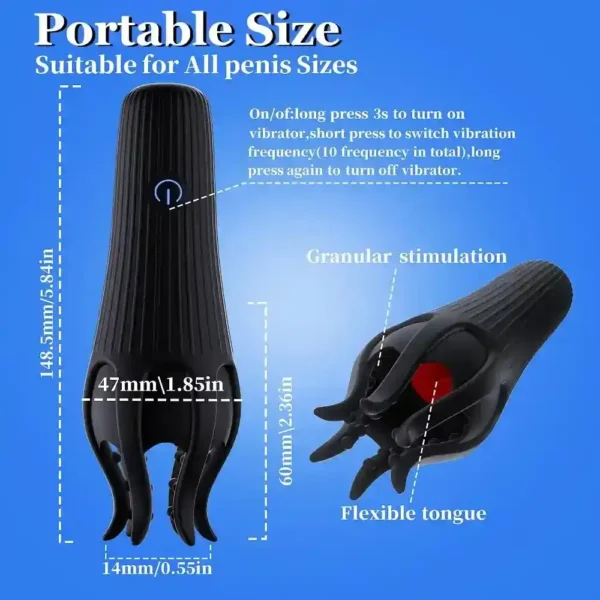 copa masturbatoria ergonómica e impermeable