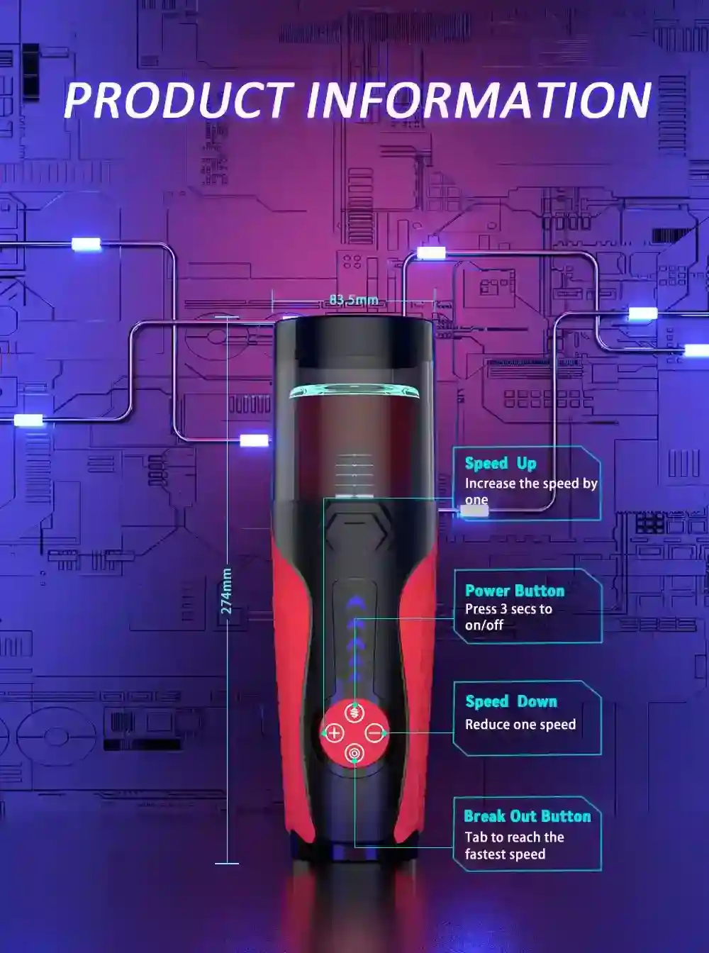 copa masturbatoria realista con vibracion