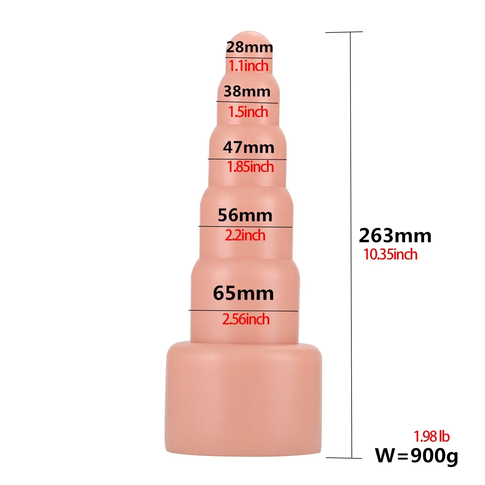 dilatador anal pvc liso no poroso