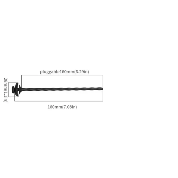 dilatador uretral silicona negra texturizado