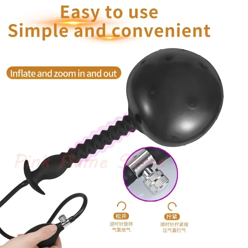 dildo anal expansible inflable negro