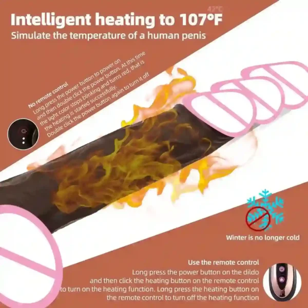 dildo con función calor y vibración ajustable