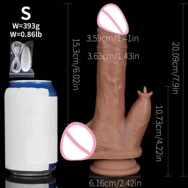 dildo con lengua realista y succionador