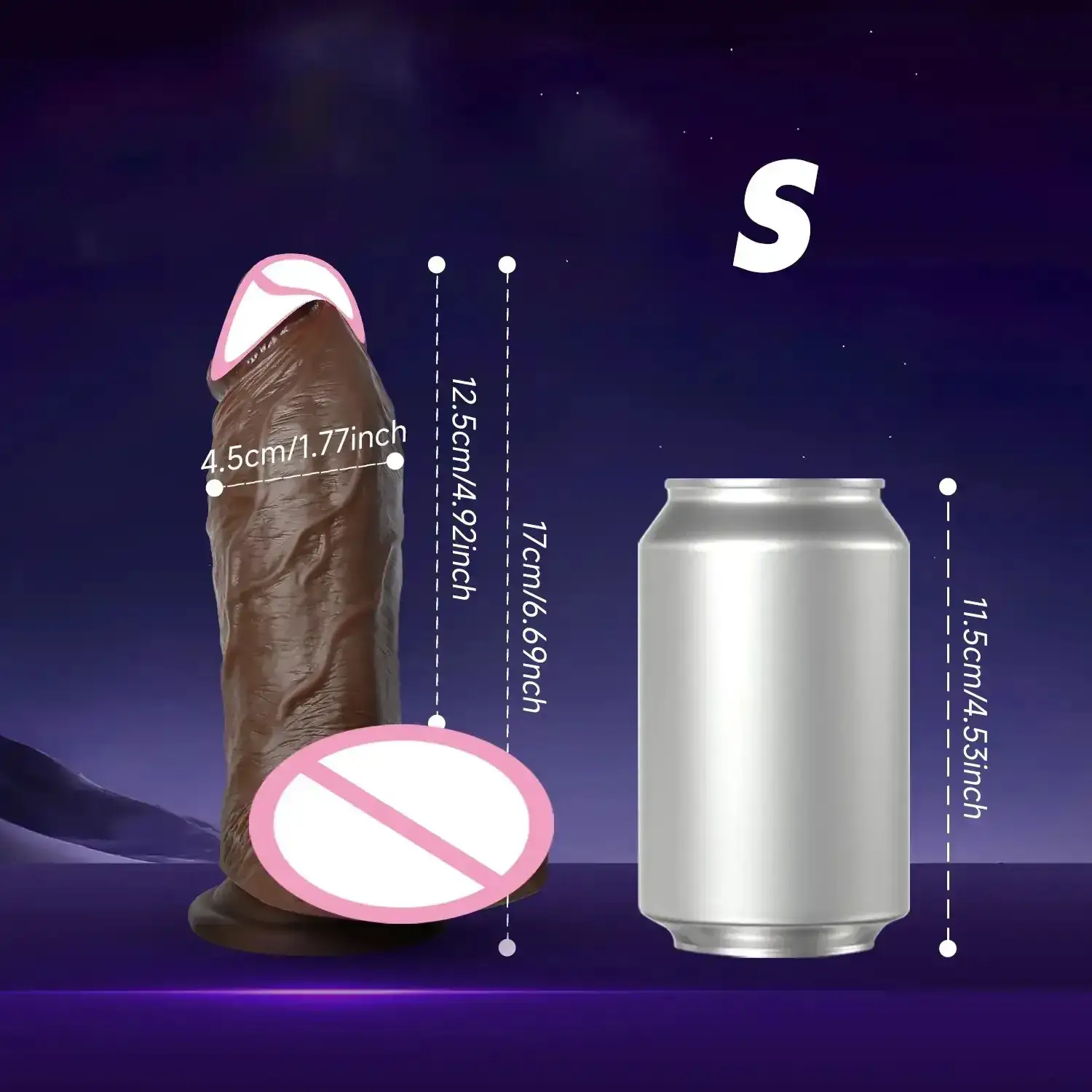 dildo con ventosa y textura realista