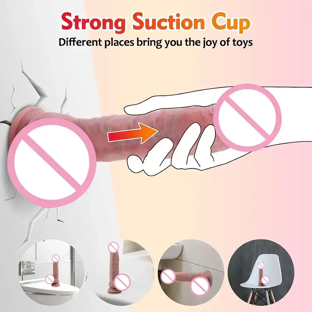 dildo con ventosa y vibracion ajustable