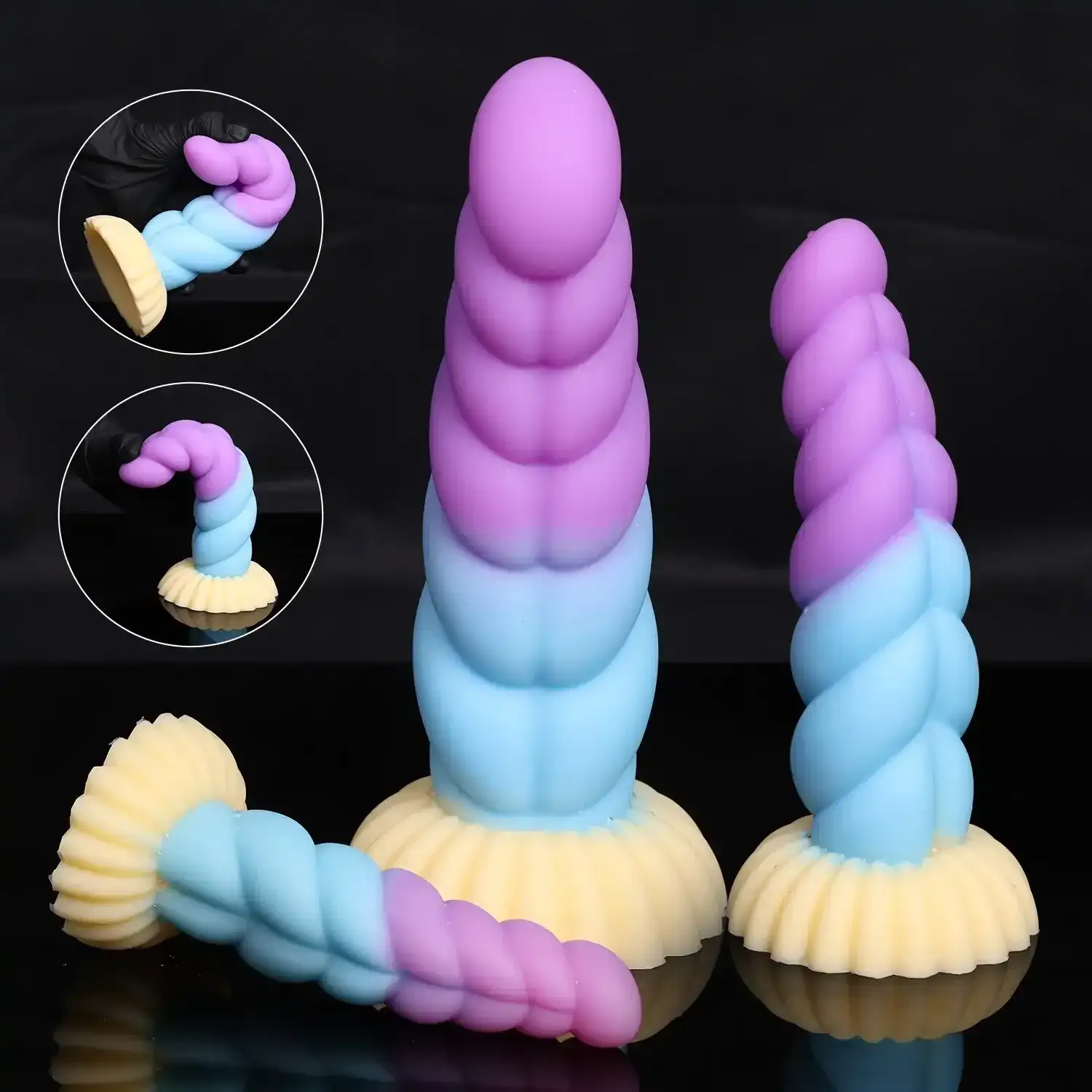 dildo curvado de silicona con textura