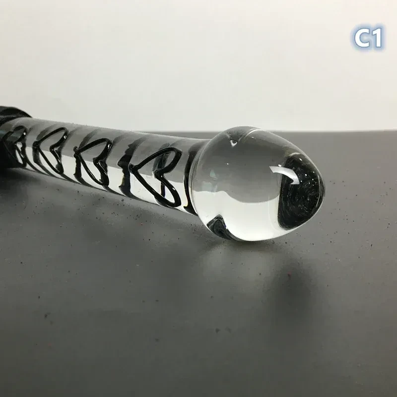 dildo de cristal con mango para estimulacion