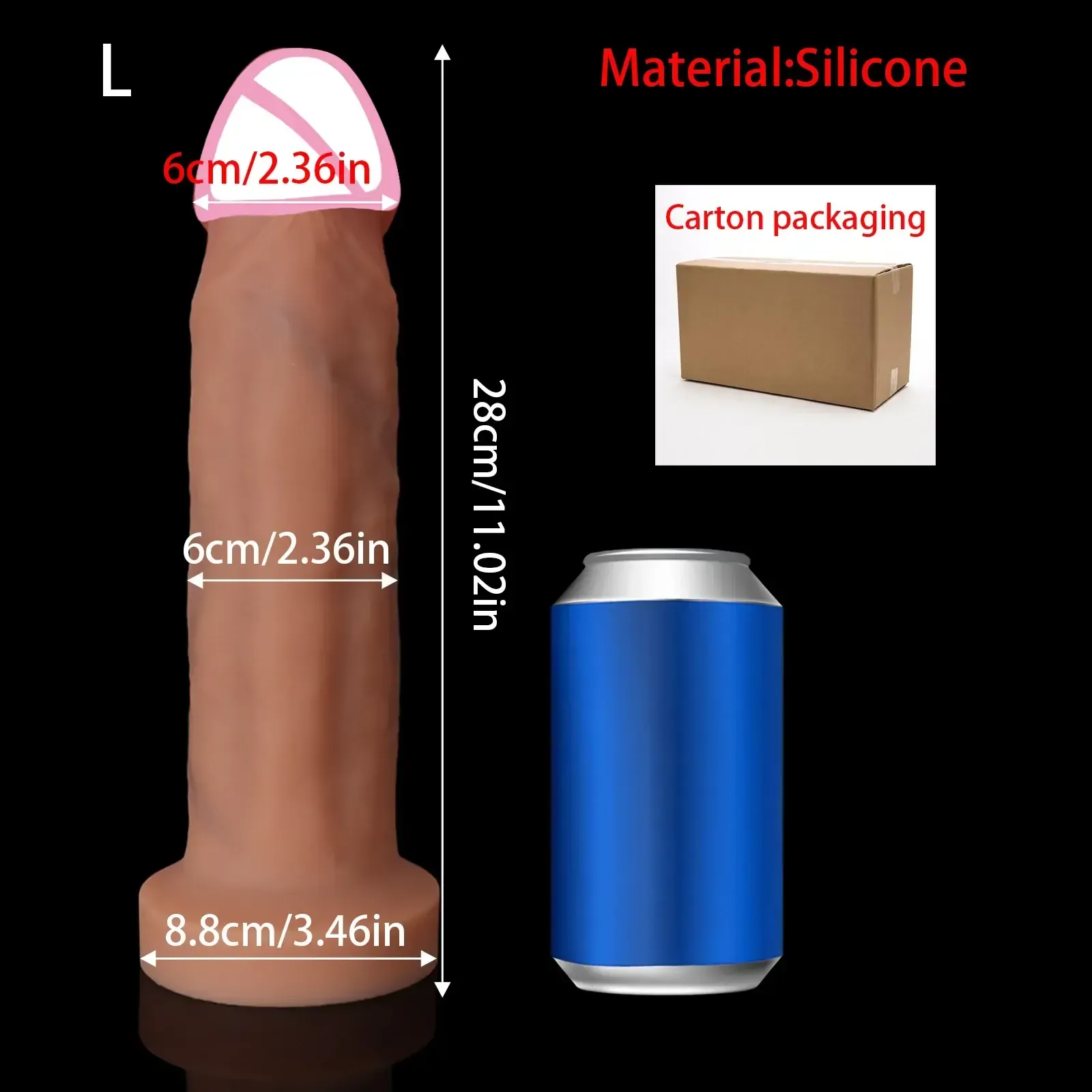 dildo grande con ventosa de silicona