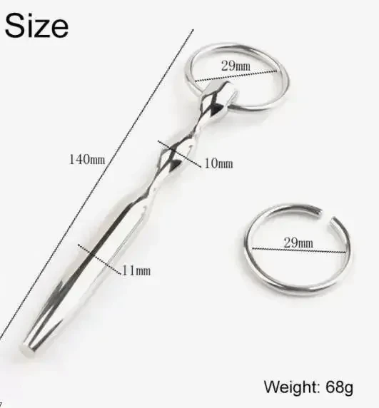 dildo metálico anal uretral de aleación