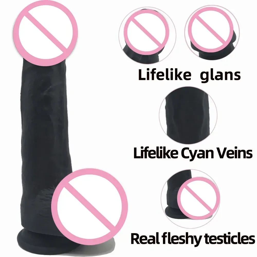 dildo negro de silicona liquida premium