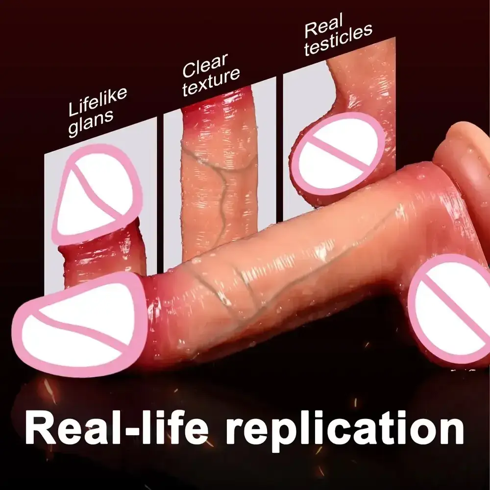 dildo realista con base succión y vibración