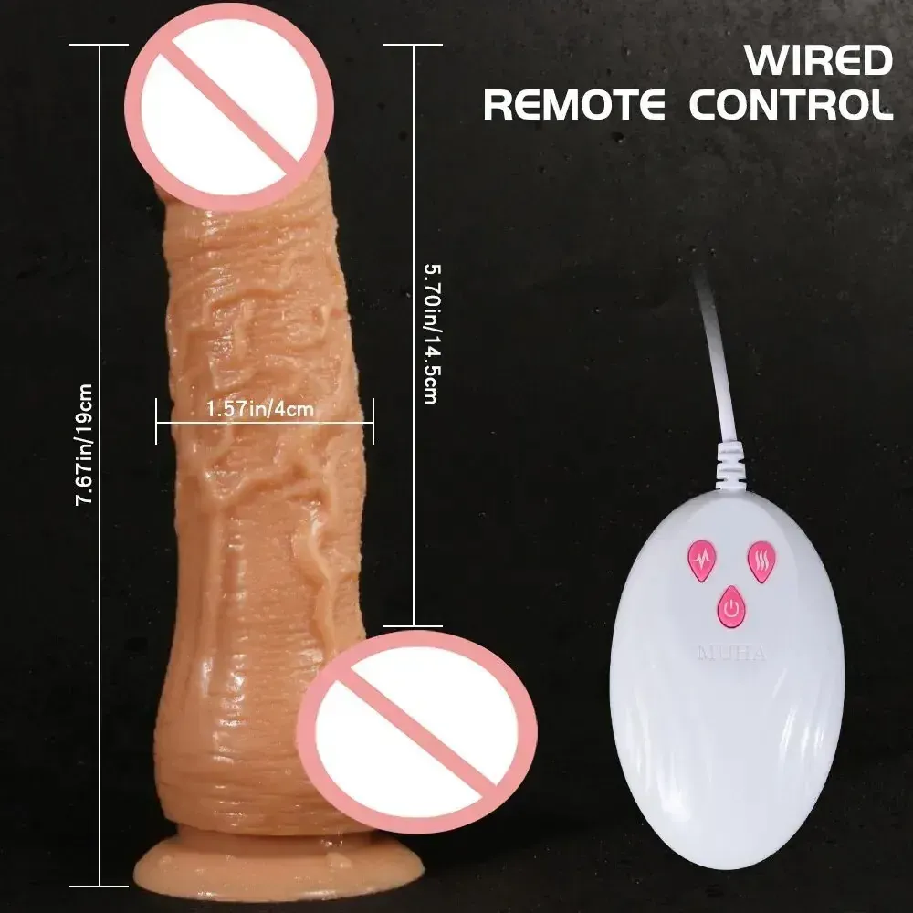 dildo realista con control remoto y calor