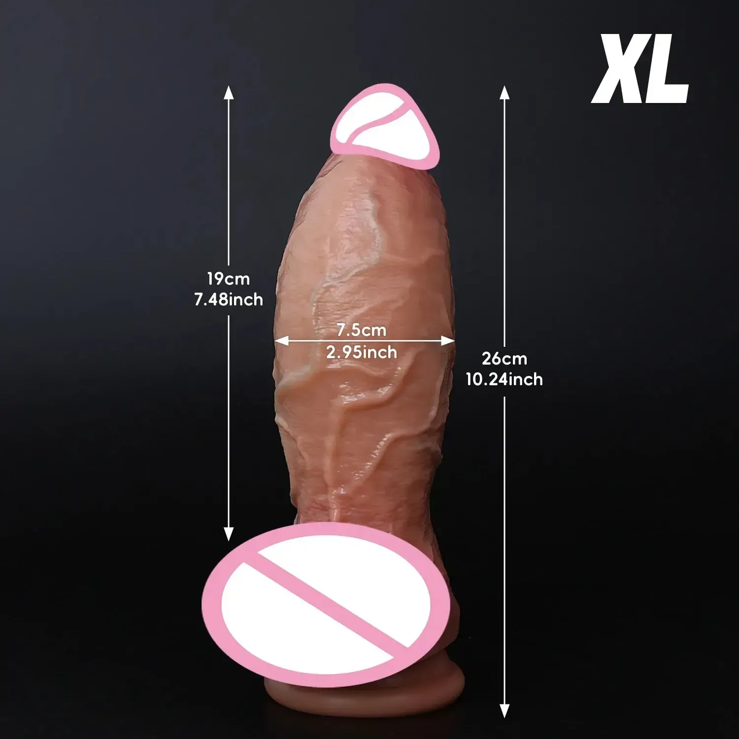 dildo realista con escroto de silicona