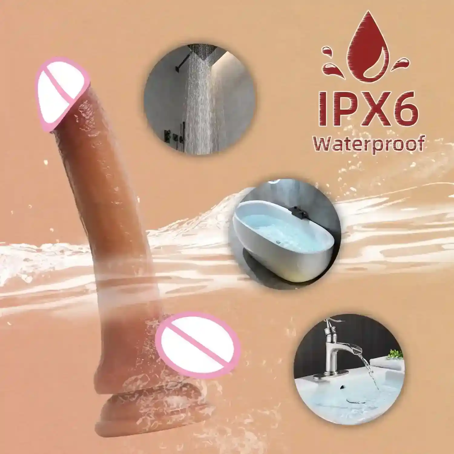 dildo realista con testículos texturizados
