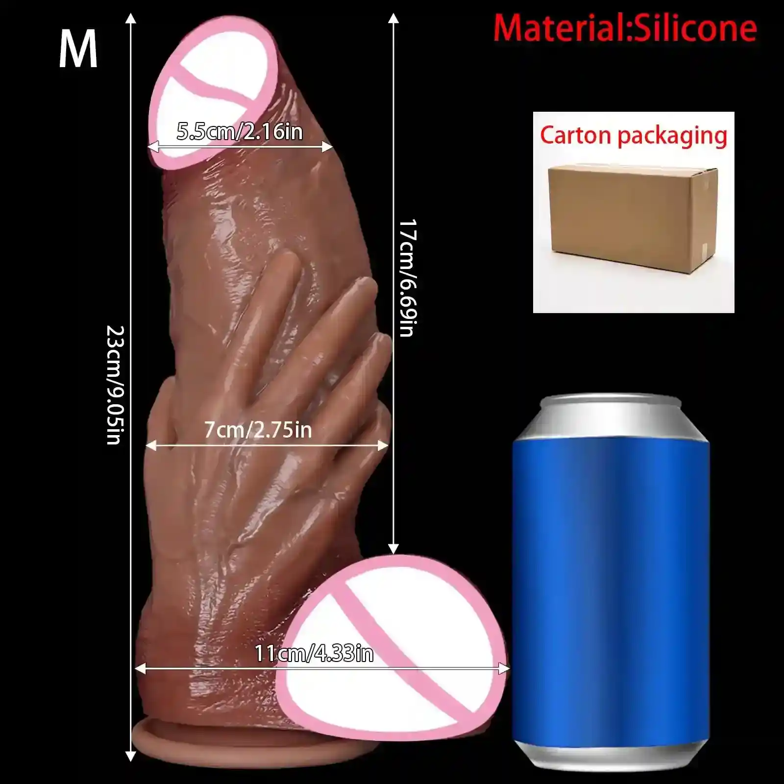 dildo realista con textura de piel